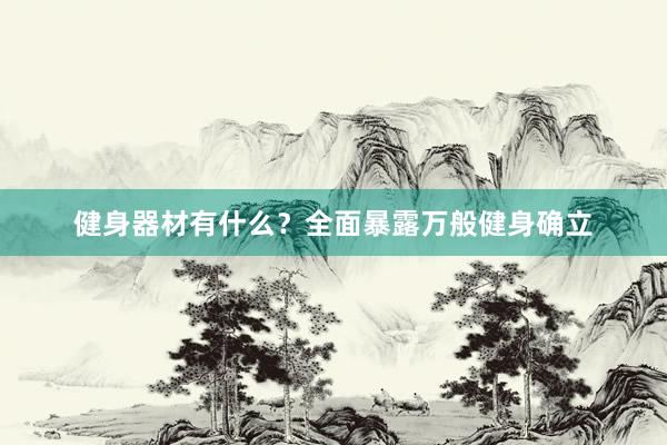 健身器材有什么?全面暴露万般健身确立